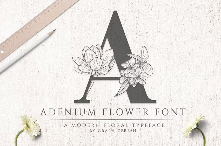 Adenium Flower Font