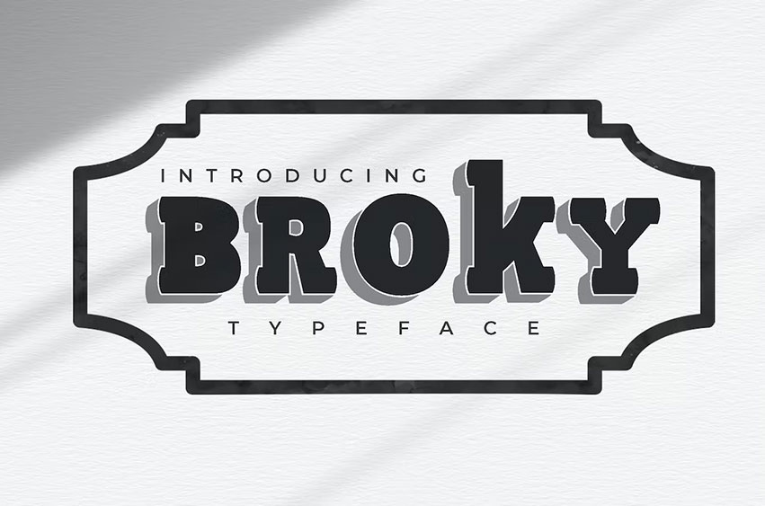 Broky Typeface Font