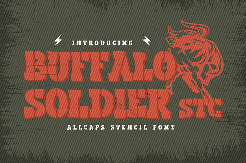 Buffalo Soldier Stencil Font