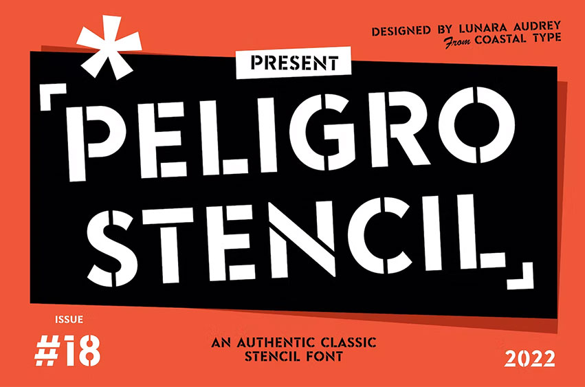 Peligro Stencil Font