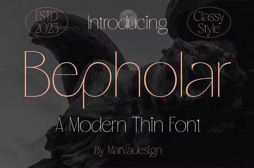 Bepholar Modern Thin Font