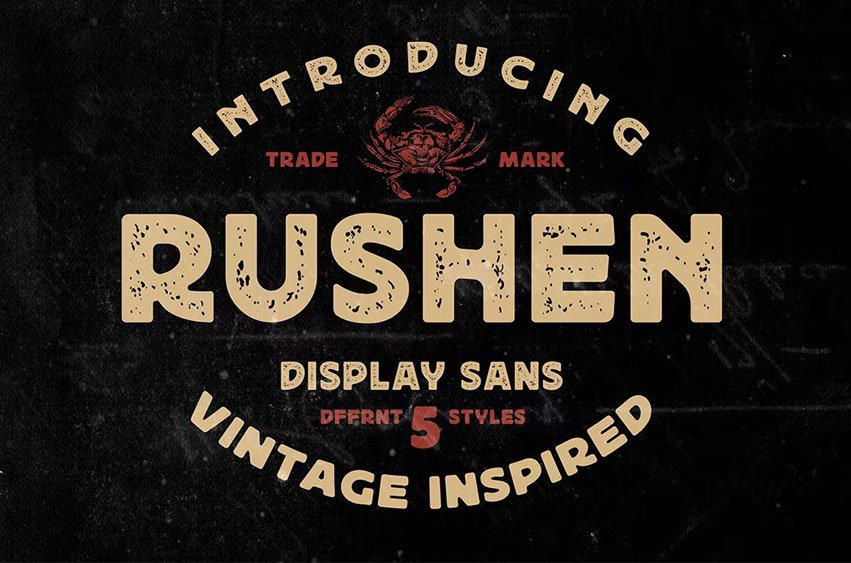 Rushen Vintage Font