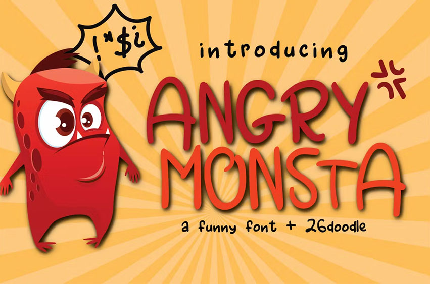 Angry Monsta Funny Font