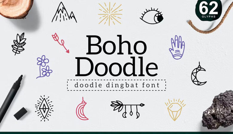 Boho Doodle Dingbat Font