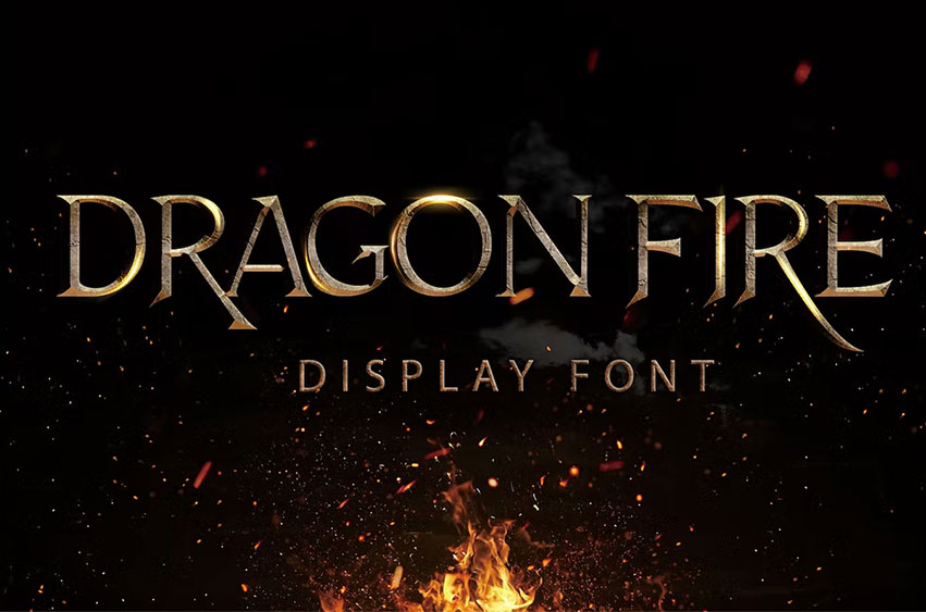 Dragon Fire Display Font