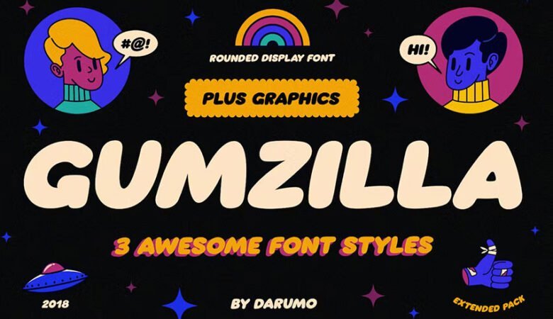 Gumzilla Font Plus Graphic Pack