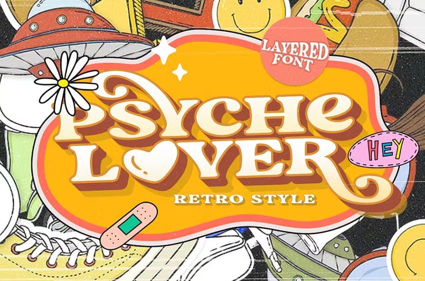 Psyche Lover Layered Retro Font