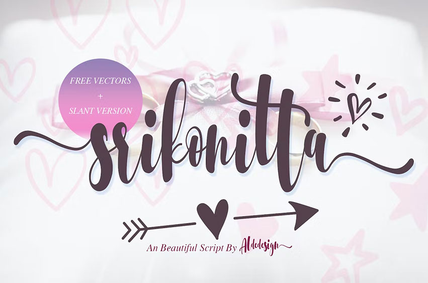 Srikonitta Script + Free Vectors Font