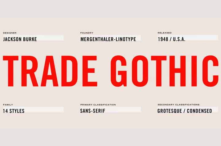 Trade Gothic Font FreeDaFonts