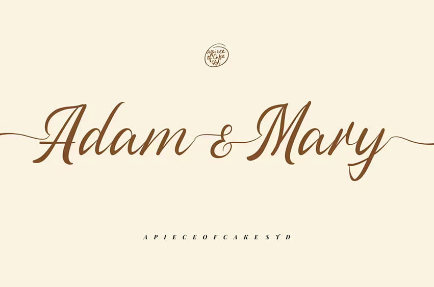 Adam and Mary Wedding Font