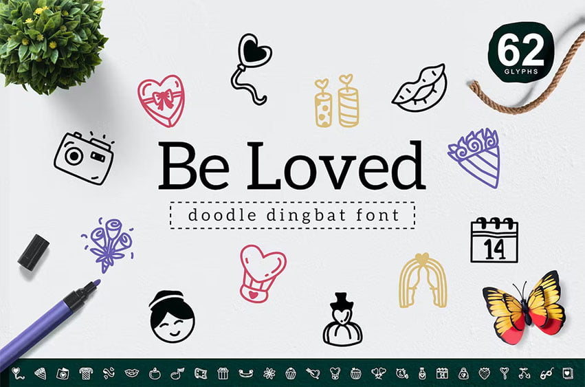 Be Loved Dingbat Font