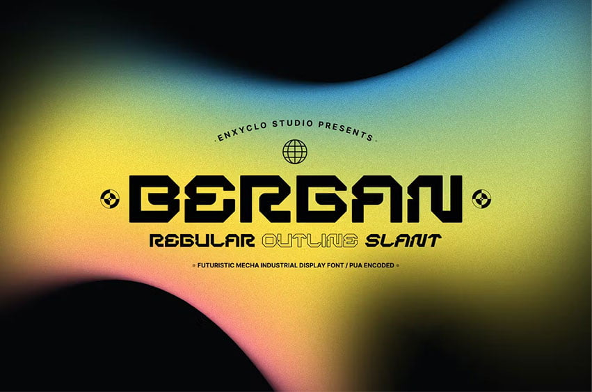 Bergan Futuristic Cyberpunk Display Font