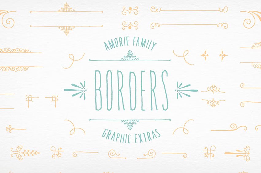 Borders Amorie Font Elements