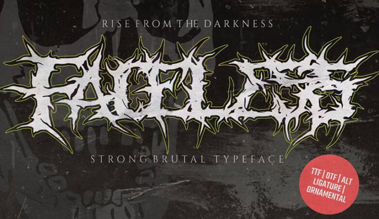 Faceless Black Metal Typeface Font
