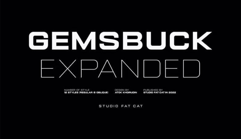 Gemsbuck Expanded Font