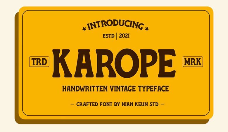 Karope Handwritten Vintage Typeface Font