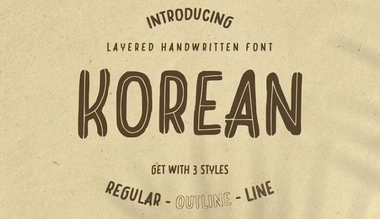 Korean Layered Handwritten Font