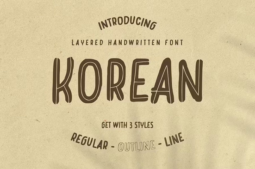 Korean Layered Handwritten Font