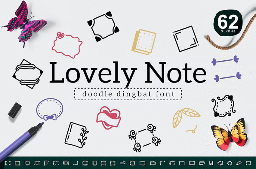 Lovely Note Dingbat Font