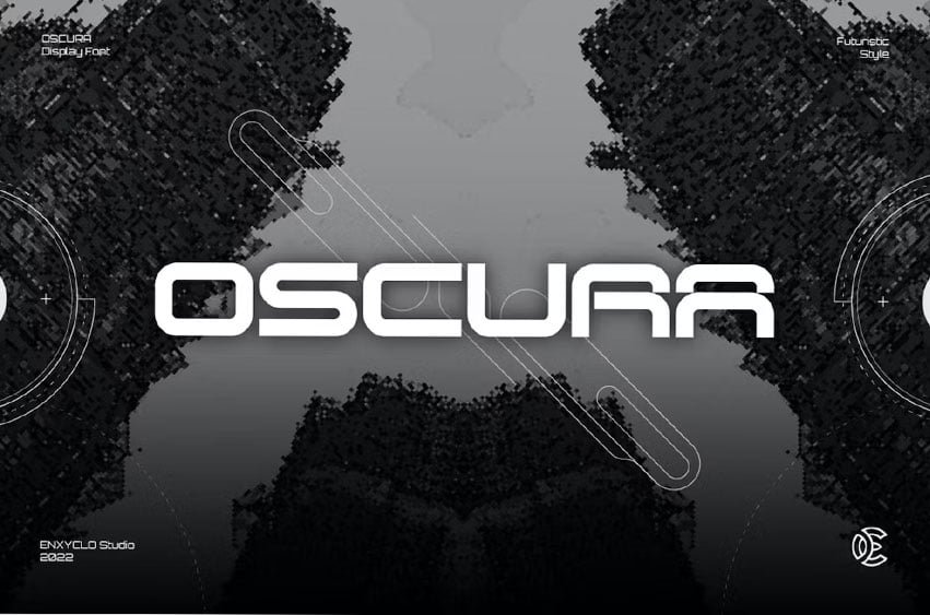 Oscura Futuristic Cyberpunk Display Font
