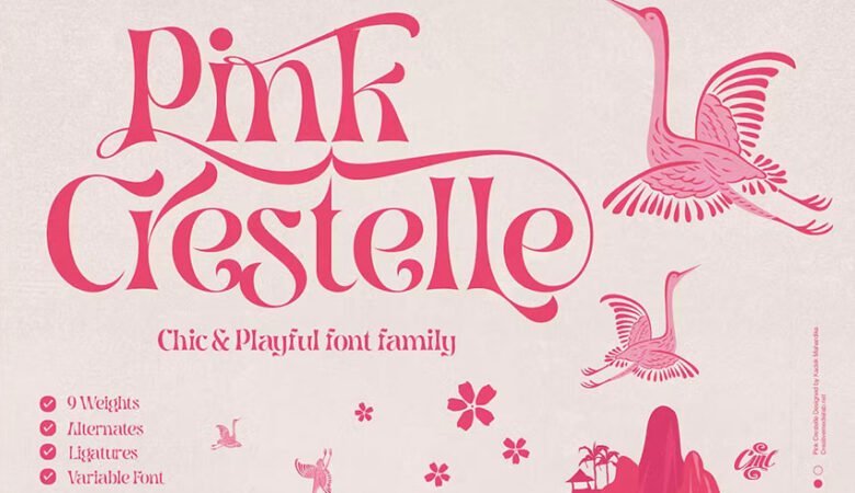 Pink Crestelle Fancy Font