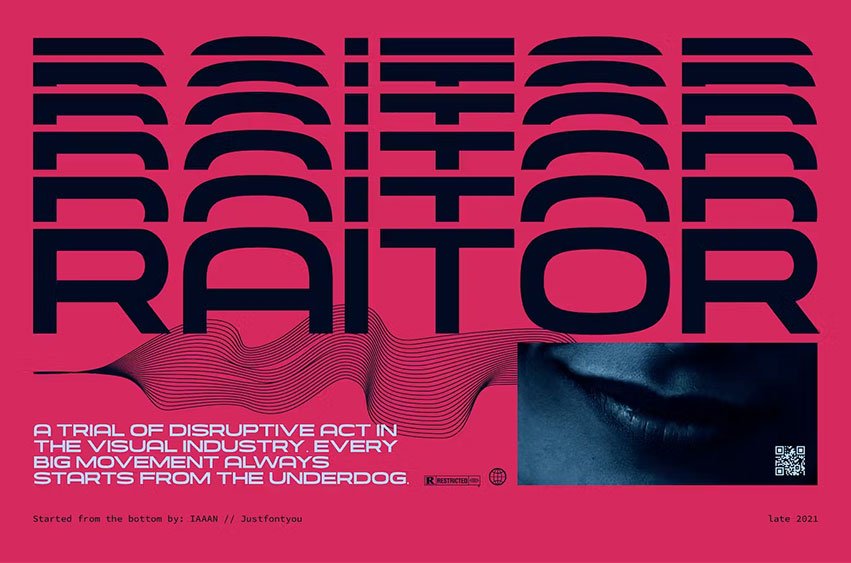 Raitor Futuristic Display Font