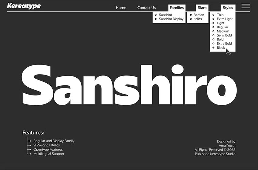 Sanshiro Font