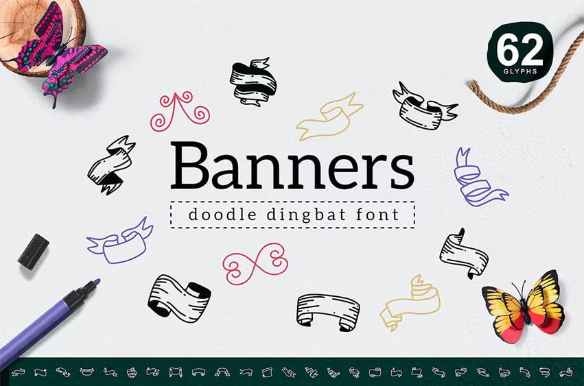 Banners Dingbat Font