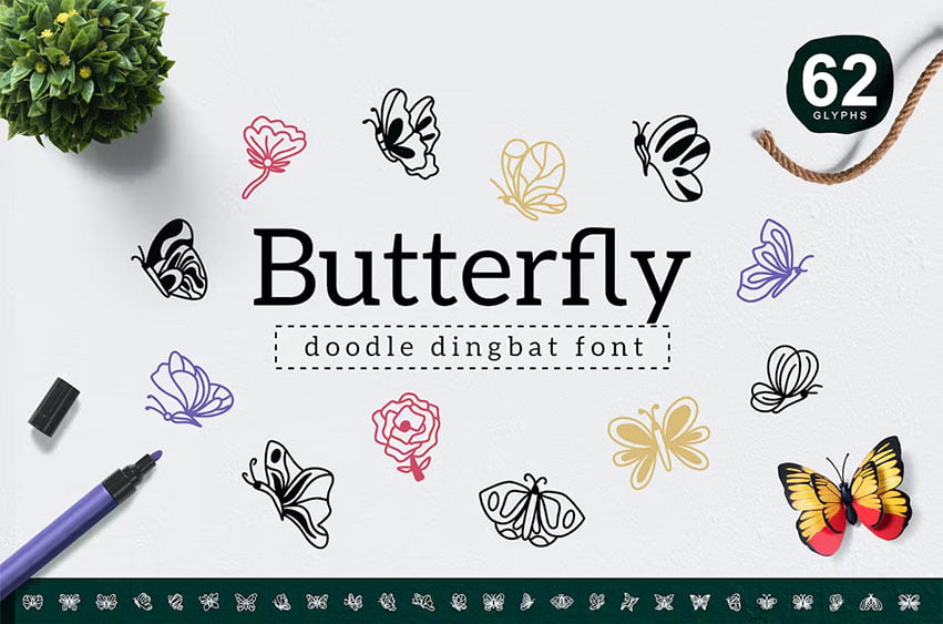 Butterfly Dingbat Font