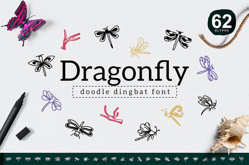 Dragonfly Dingbat Font