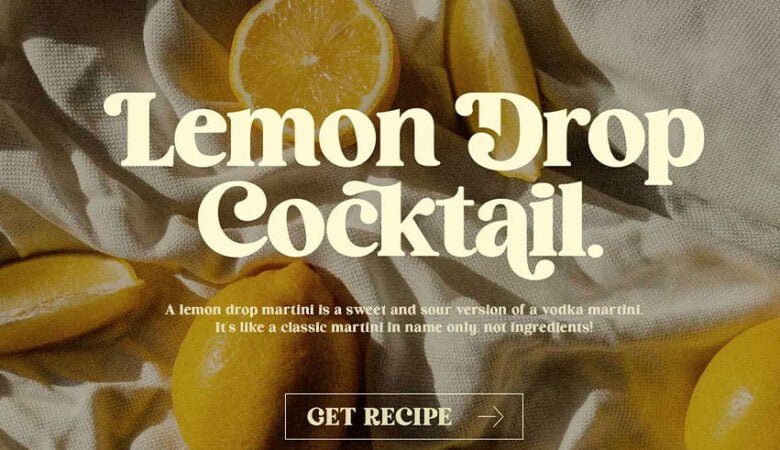Lemon Drop Cocktail Font