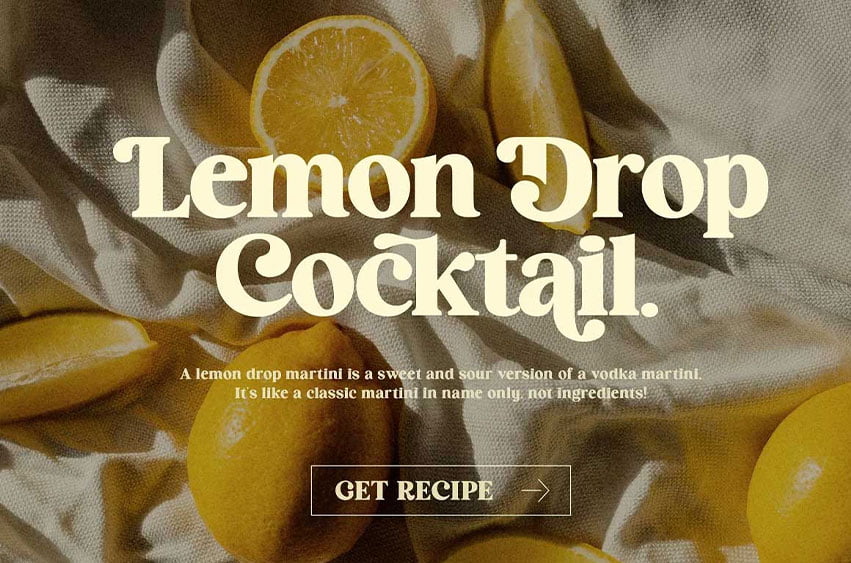 Lemon Drop Cocktail Font