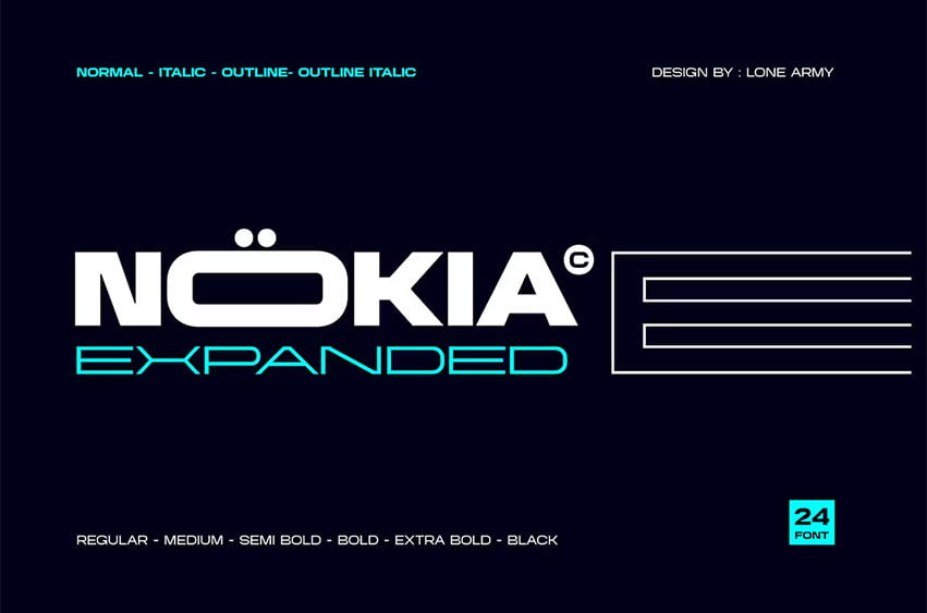 Nokia Expanded Font