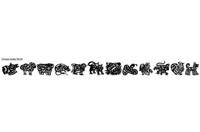 Chinese Zodiac TFB Font