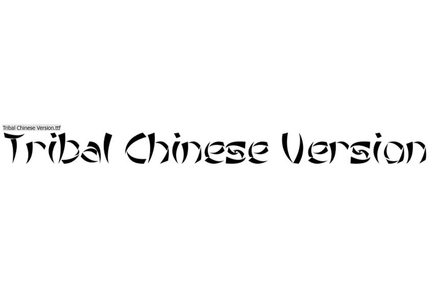 Tribal Chinese Version Font