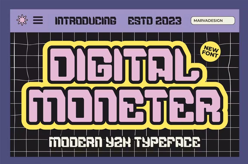 Digital Moneter Y2K Font