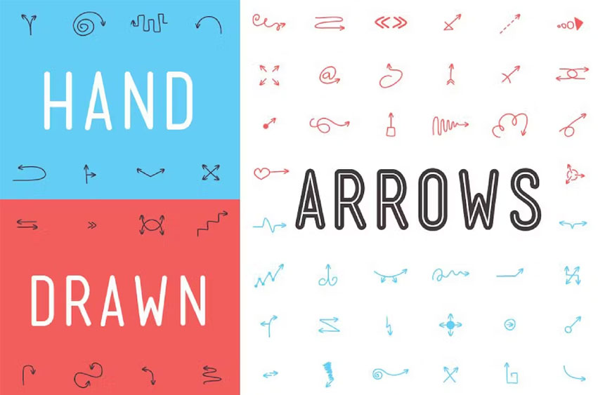 Hand Drawn Arrows Font