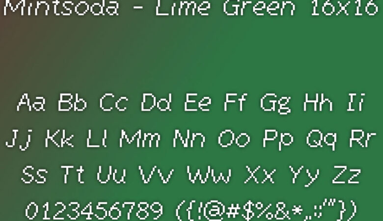 Mintsoda Lime Green Font