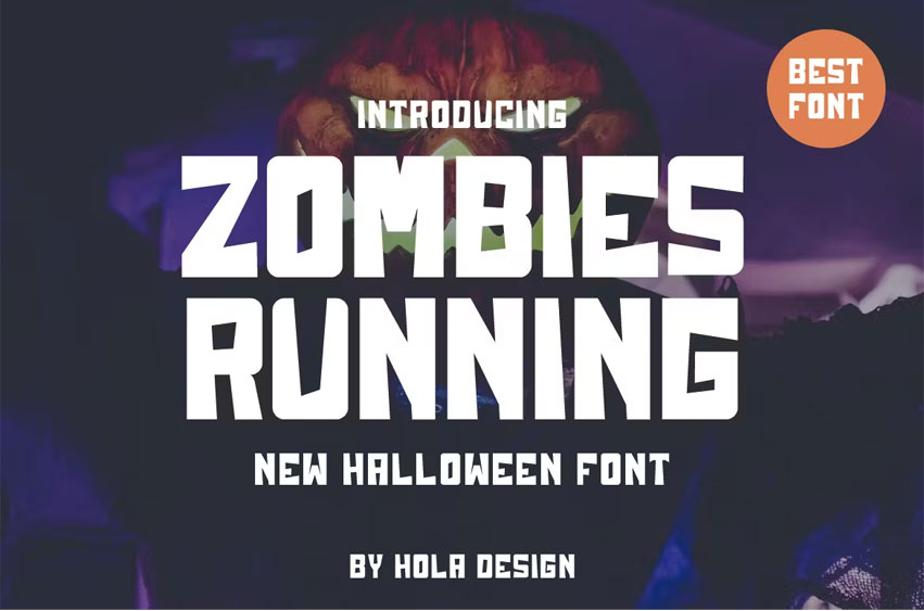 Zombies Running Font