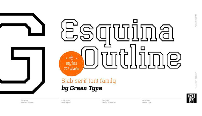 Esquina Outline Font