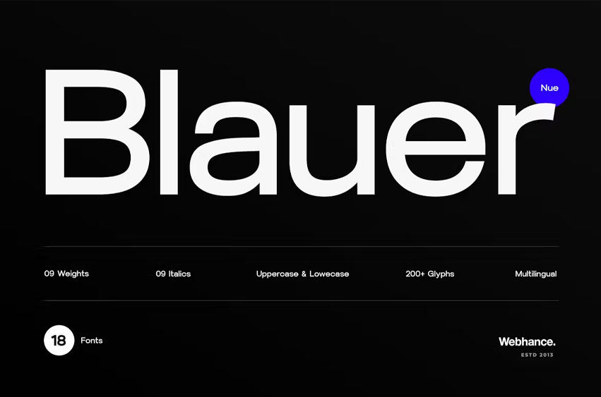 Blauer Nue Font