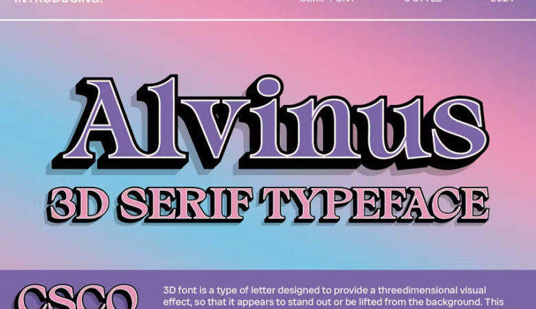 Alvinus 3D Font