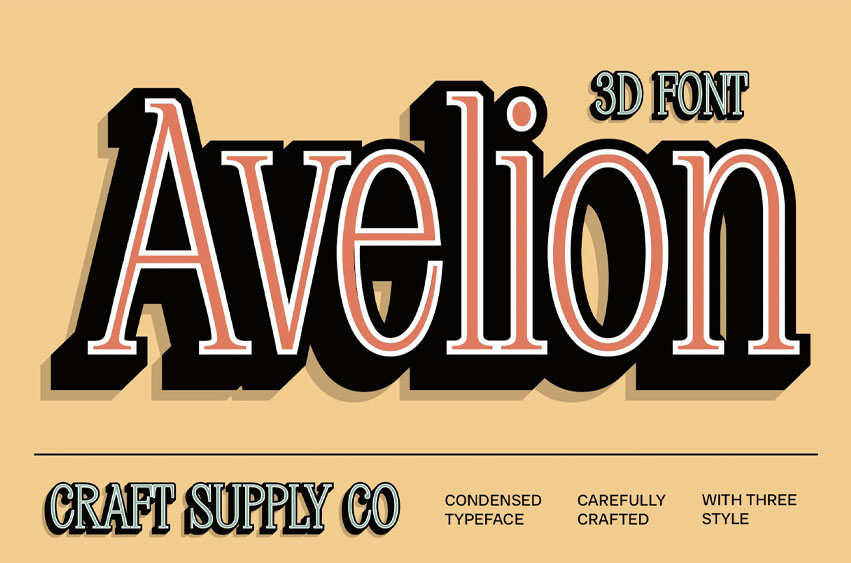 Avelion 3D Font