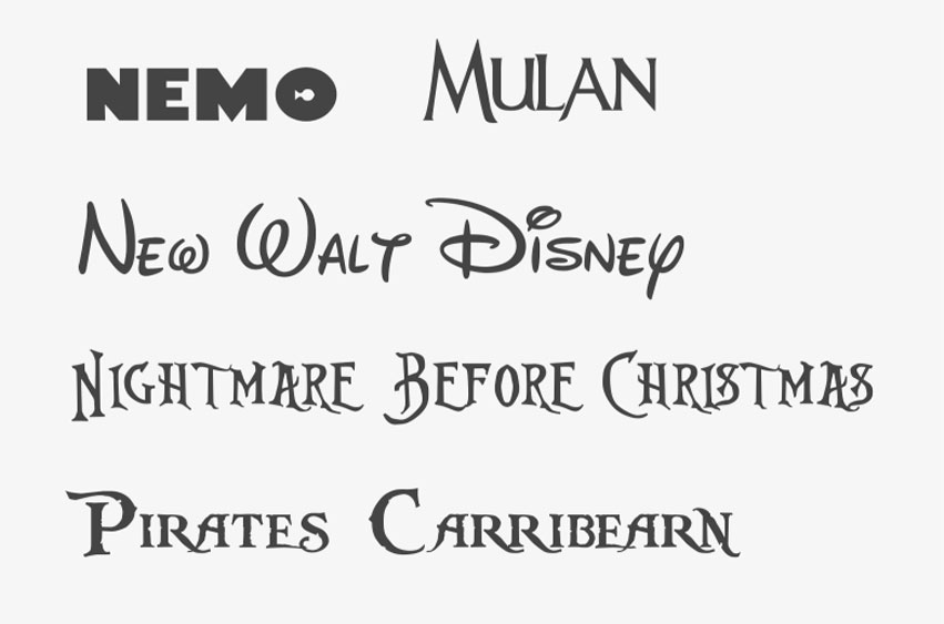 All Disney Fonts