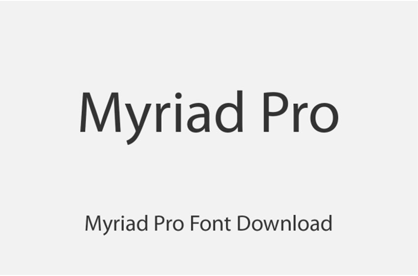 Myriad Pro Font