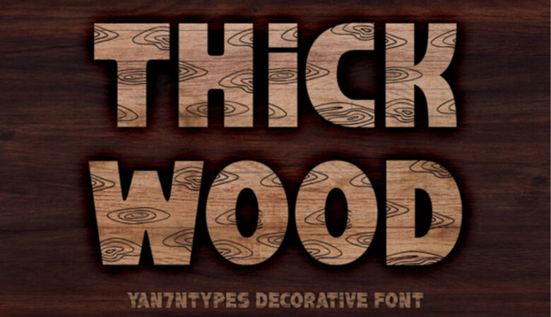 Thick Wood Font