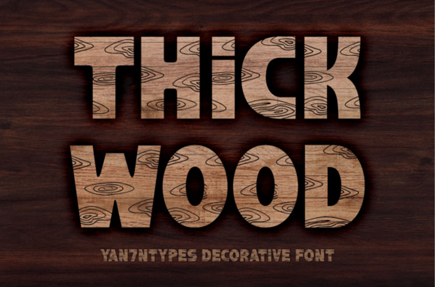 Thick Wood Font