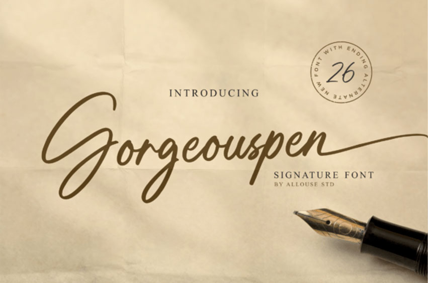 Gorgeouspen Font