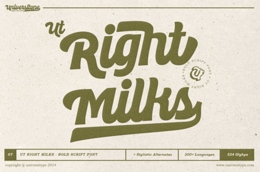 Ut Right Milks Font