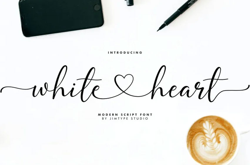 White Heart Font